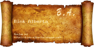 Bink Alberta névjegykártya